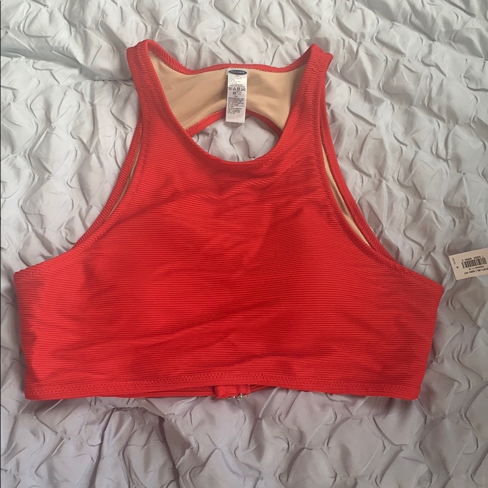 High neck bathing suit top